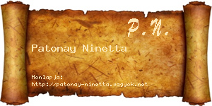 Patonay Ninetta névjegykártya